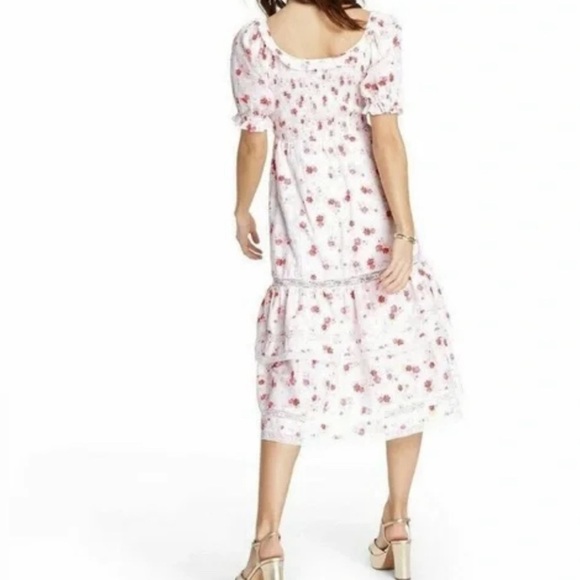 LoveShackFancy/Target collab White and Pink Floral Dress - Picture 3 of 7